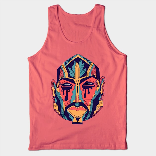 Retro Triad African Mask No 9 Tank Top by kenallouis